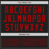 Custom Black Black-Red Authentic Baseball Jersey