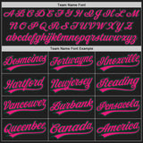 Custom Black Kelly Green-Hot Pink Authentic Baseball Jersey