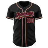 Custom Black Crimson-City Cream Authentic Baseball Jersey