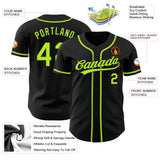 Custom Black Neon Green Authentic Baseball Jersey