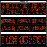 Custom Black Black-Orange Authentic Throwback Basketball Shorts