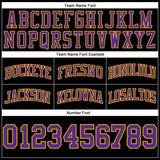 Custom Black Purple-Gold Authentic Throwback Basketball Shorts