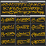 Custom Black Gold Pinstripe Black Authentic Baseball Jersey