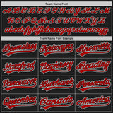 Custom Black Red Pinstripe Red-White Authentic Baseball Jersey