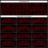 Custom Black Red Authentic Throwback Basketball Jersey