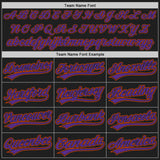 Custom Black Orange Pinstripe Purple Authentic Baseball Jersey