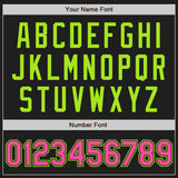 Custom Black Pink Pinstripe Pink-Neon Green Authentic Baseball Jersey