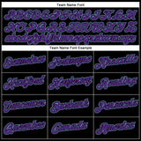 Custom Black Purple-Light Blue Performance T-Shirt