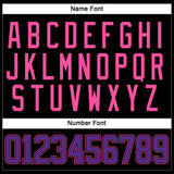 Custom Black Purple-Pink Hockey Lace Neck Jersey