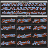Custom Black Orange-Light Blue Authentic Baseball Jersey