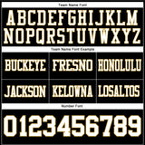 Custom Black White-Old Gold Authentic Football Jersey