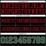 Custom Black Kelly Green-Red Authentic Football Jersey