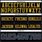 Custom Black Royal-Yellow Authentic Football Jersey