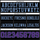 Custom Black Purple-Light Blue Authentic Football Jersey