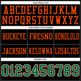Custom Black Kelly Green-Orange Authentic Football Jersey