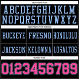 Custom Black Pink-Light Blue Authentic Football Jersey