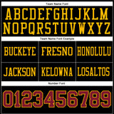 Custom Black Crimson-Gold Authentic Football Jersey
