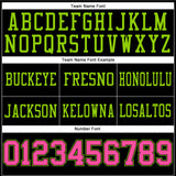 Custom Black Pink-Neon Green Authentic Football Jersey