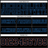 Custom Black Powder Blue-Orange Authentic Football Jersey