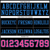 Custom Black Pink-Powder Blue Authentic Football Jersey