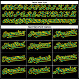 Custom Black Kelly Green-Yellow Authentic Baseball Jersey