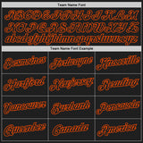Custom Black Orange Authentic Throwback Basketball Jersey