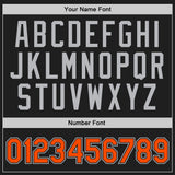 Custom Black Orange-Gray Authentic Throwback Basketball Jersey