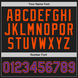 Custom Black Purple-Orange Authentic Throwback Basketball Jersey