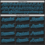 Custom Black Neon Pink-Sky Blue Authentic Baseball Jersey