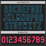 Custom Black Neon Pink-Sky Blue Authentic Baseball Jersey