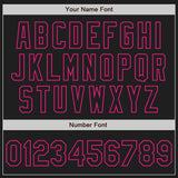 Custom Black Hot Pink-Teal Authentic Baseball Jersey