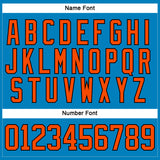 Custom Blue Orange-Black Hockey Lace Neck Jersey