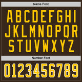 Custom Brown Gold-White Hockey Jersey