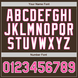 Custom Brown White Pinstripe Pink-White Authentic Baseball Jersey