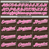 Custom Brown White Pinstripe Pink-White Authentic Baseball Jersey