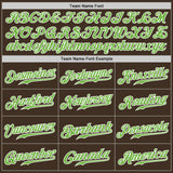 Custom Brown White Pinstripe Neon Green-White Authentic Baseball Jersey