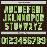 Custom Brown Neon Green-White Authentic Baseball Jersey
