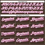 Custom Brown White-Pink Authentic Baseball Jersey