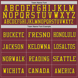 Custom Burgundy Navy-Gold Mesh Authentic Throwback Football Jersey