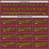 Custom Burgundy Black-Old Gold Authentic Baseball Jersey