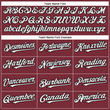 Custom Burgundy White-Black Authentic Baseball Jersey