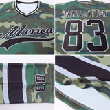 Custom Camo Black-Gray Salute To Service Hockey Jersey