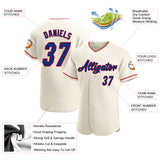 Custom Cream Royal-Red Authentic Baseball Jersey