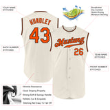 Custom Cream Orange-Black Authentic Sleeveless Baseball Jersey
