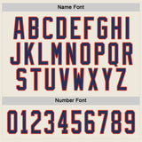 Custom Cream Navy-Orange Hockey Jersey
