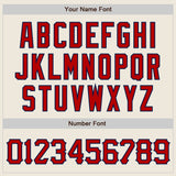 Custom Cream Red Pinstripe Red-Navy Authentic Baseball Jersey