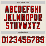 Custom Cream Red Pinstripe Red-Black Authentic Baseball Jersey