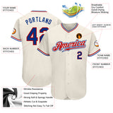 Custom Cream Royal-Red Authentic Baseball Jersey