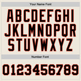 Custom Cream Black-Orange Authentic Throwback Basketball Jersey