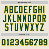 Custom Cream Green-Gold Authentic Throwback Basketball Jersey